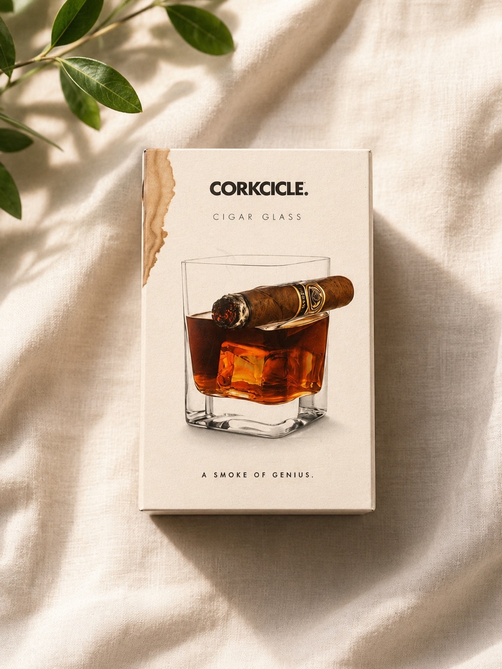 Corkcicle Cigar Glass in Amber and Brown